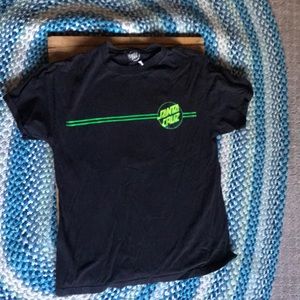 A Santa Cruz neon green and yellow black tee